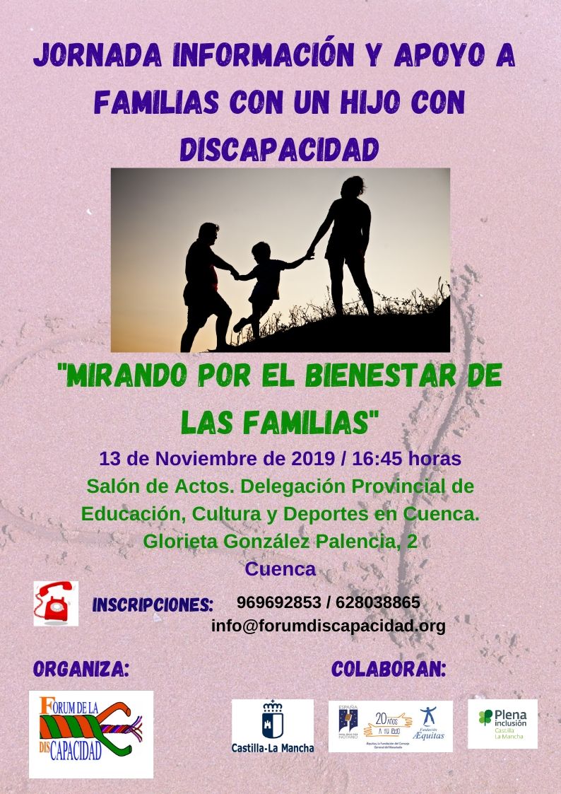 Cartel Jornada Información y apoyo a familias con un hijo con discapacidad